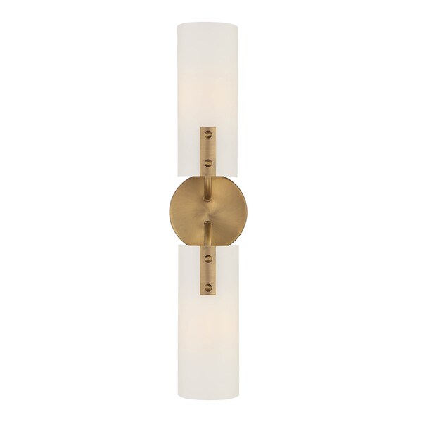 Designers Fountain Manhasset 23.5in 2-Light Old Satin Bronze Classic Indoor Wall Sconce with Etched White Glass Shade D259M-2WS-OSB - main